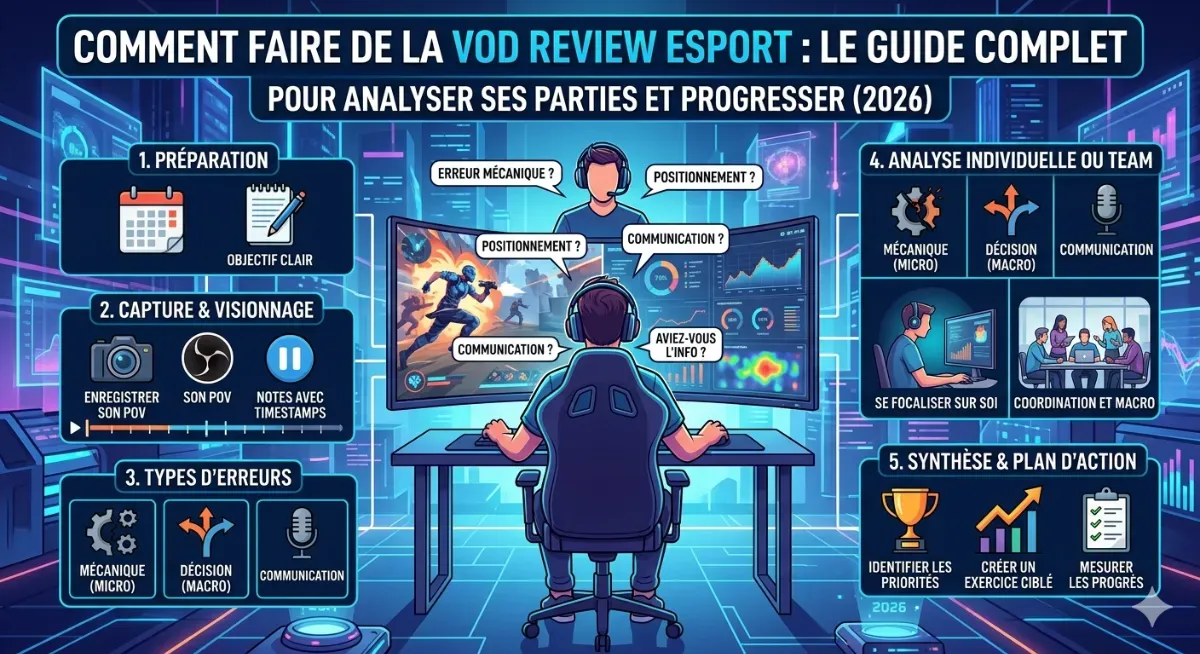 Comment faire de la VOD review esport : le guide complet pour analyser ses parties et progresser (2026)